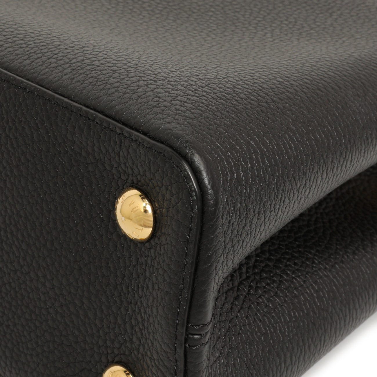 Exclusive Louis Vuitton Black Taurillon Flower Crown Capucines PM — Detail View