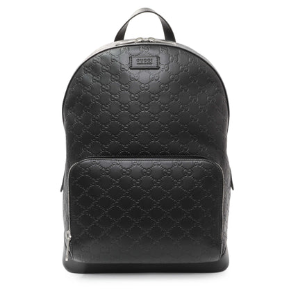 Exclusive Gucci Black Guccissima Signature Day Backpack — Front View
