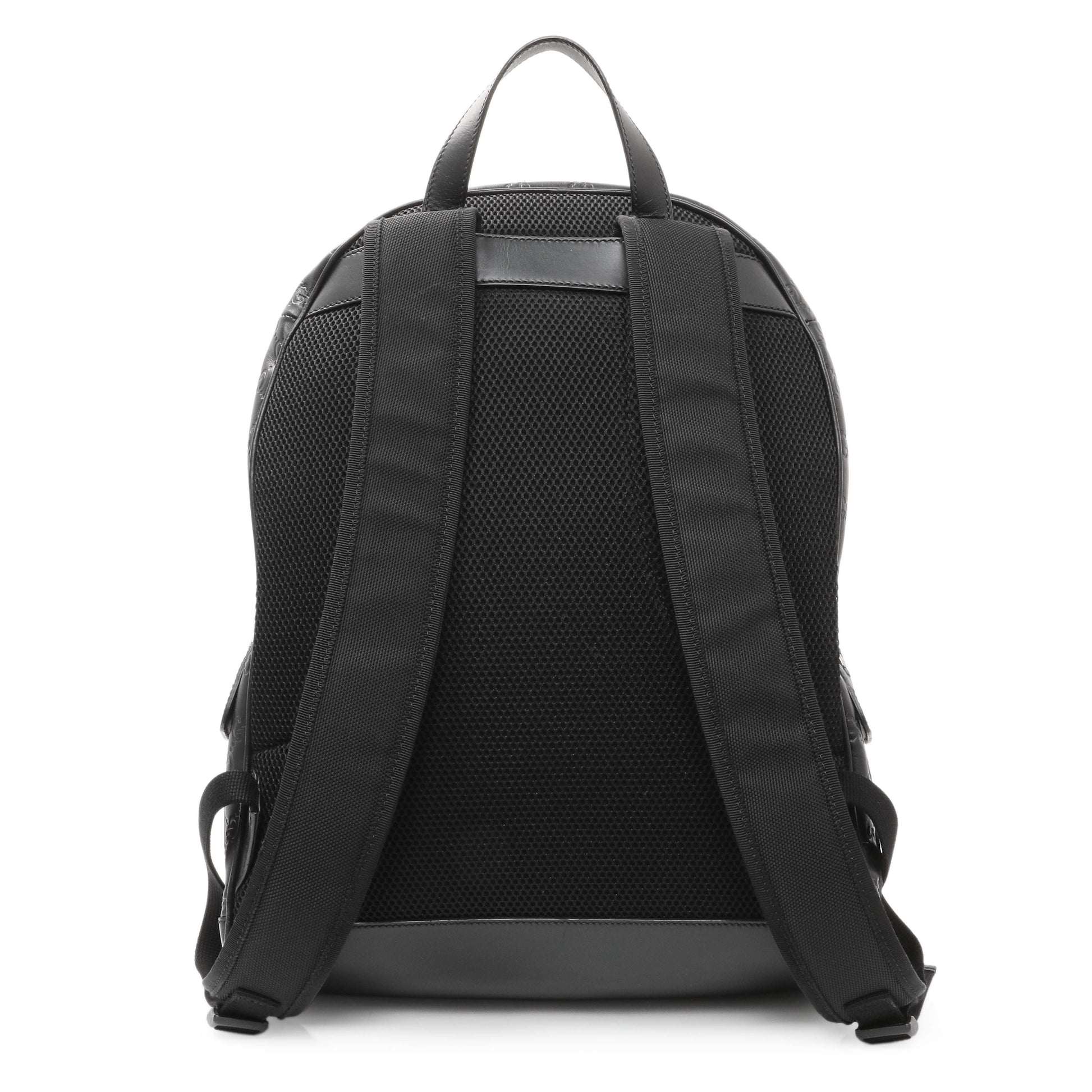 Exclusive Gucci Black Guccissima Signature Day Backpack — Side View