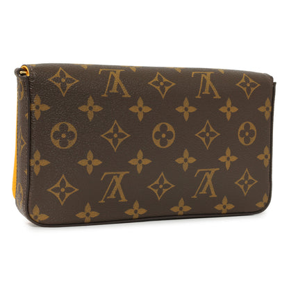 Exclusive Louis Vuitton Monogram 2022 Christmas Animation New York Soho Pochette Felicie Chain Wallet — Back View