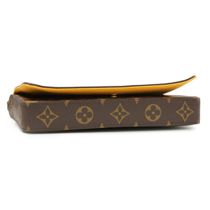 Exclusive Louis Vuitton Monogram 2022 Christmas Animation New York Soho Pochette Felicie Chain Wallet — Top View