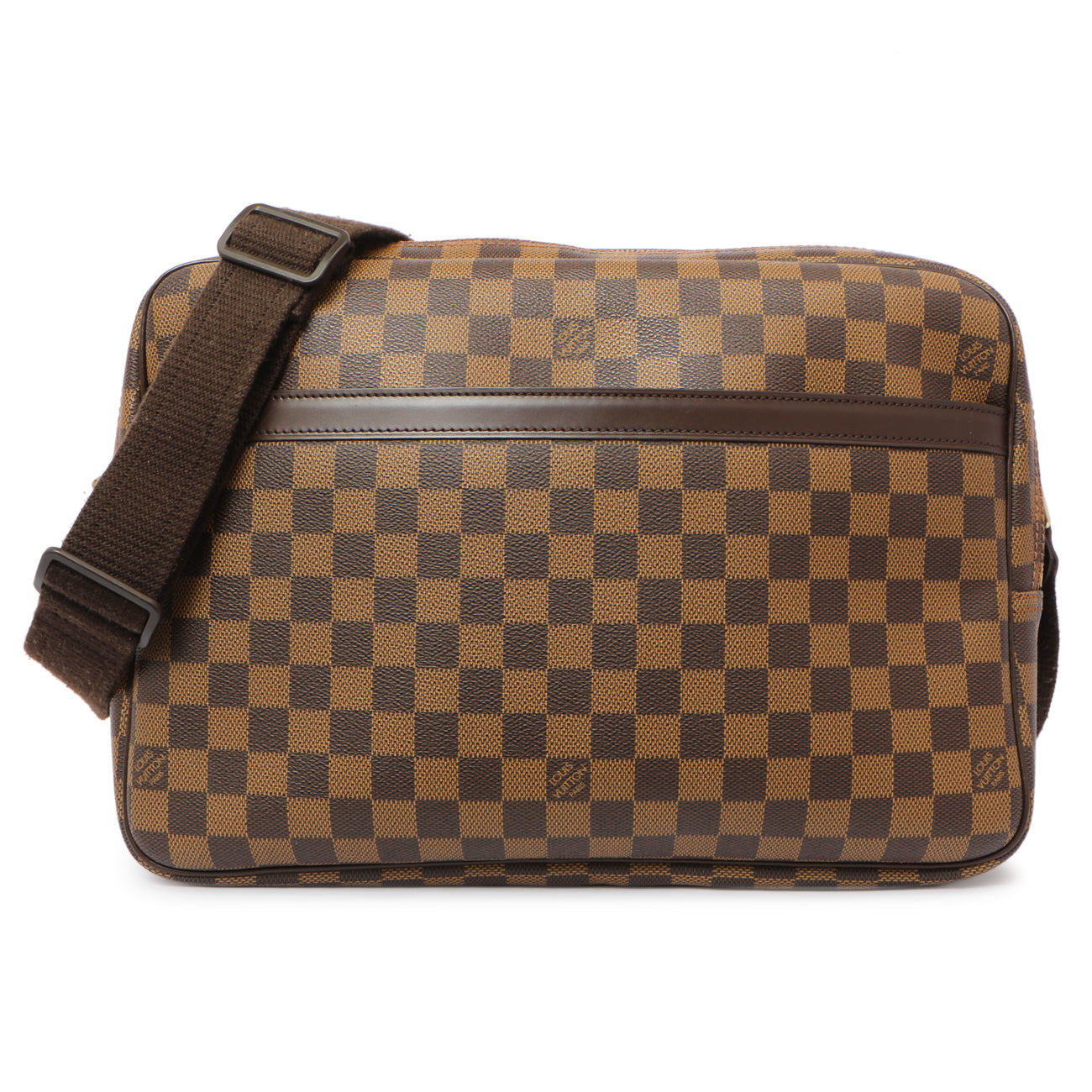 Exclusive Louis Vuitton Damier Ebene Reporter GM — Front View