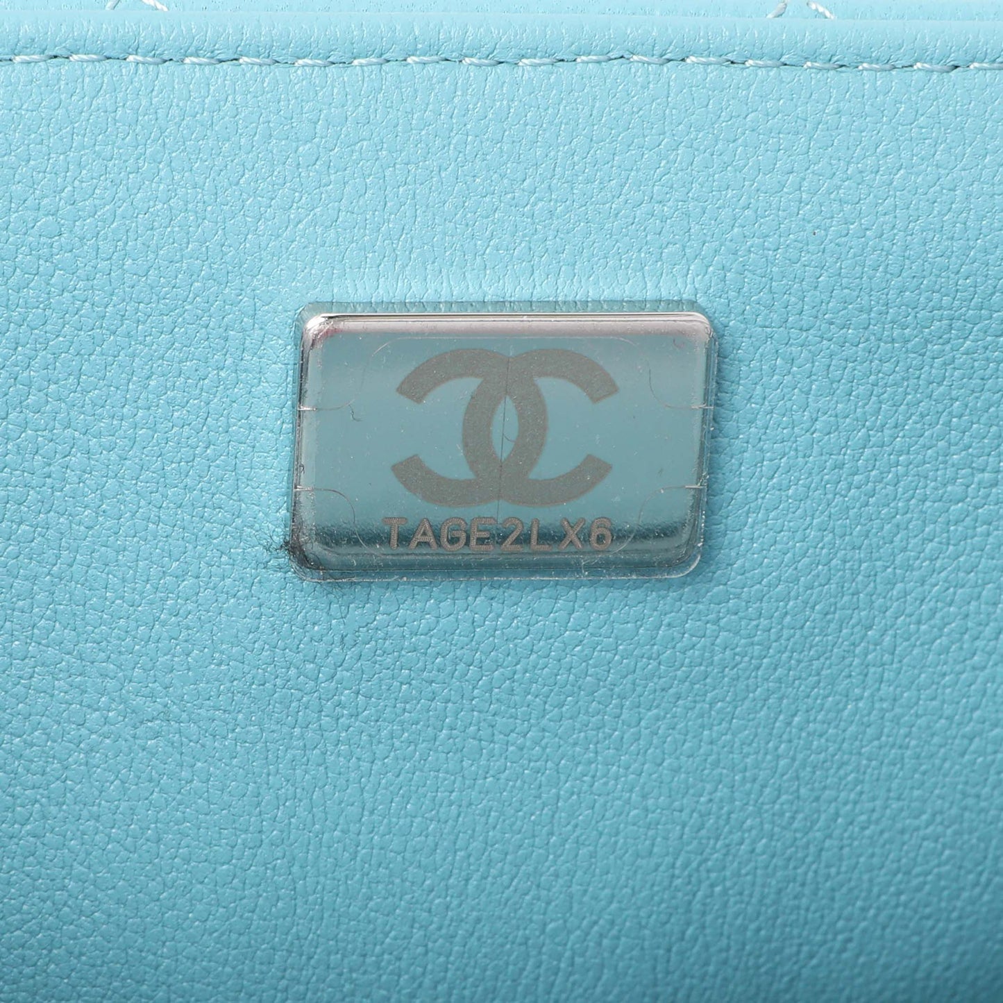 Exclusive Chanel Blue Quilted Lambskin Mini Rectangular Flap — Lifestyle View