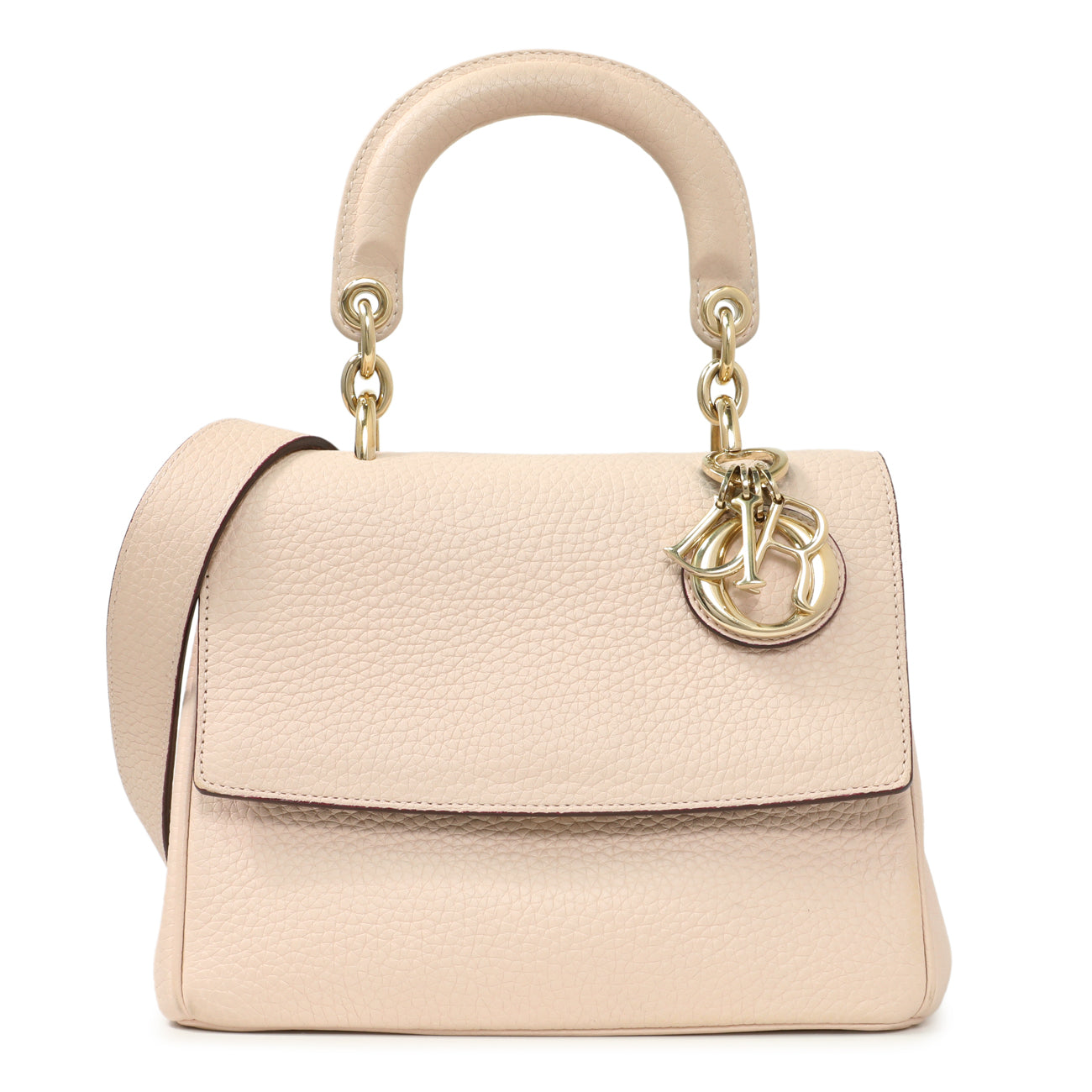 Exclusive Christian Dior Light Pink Bullcalf Mini Be Dior Flap — Front View
