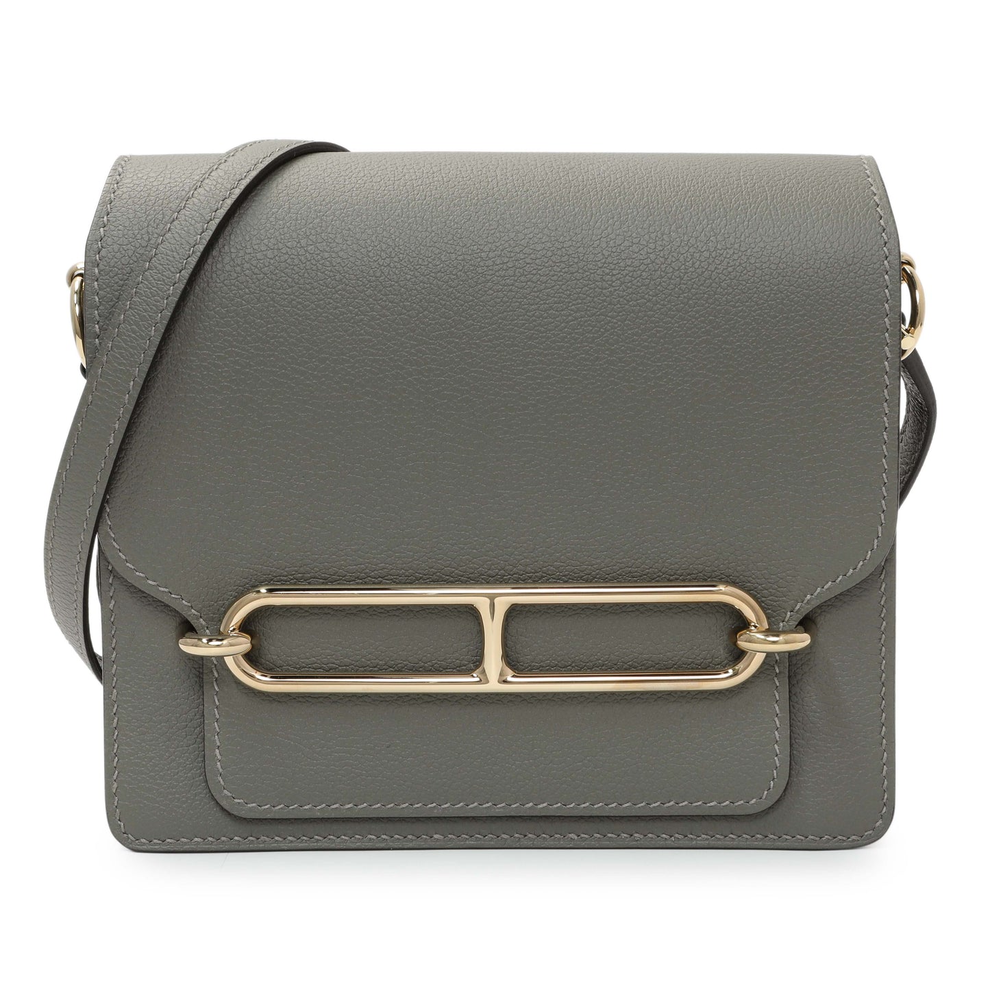Exclusive Hermes Gris Meyer Evercolor Mini Roulis 18 — Front View