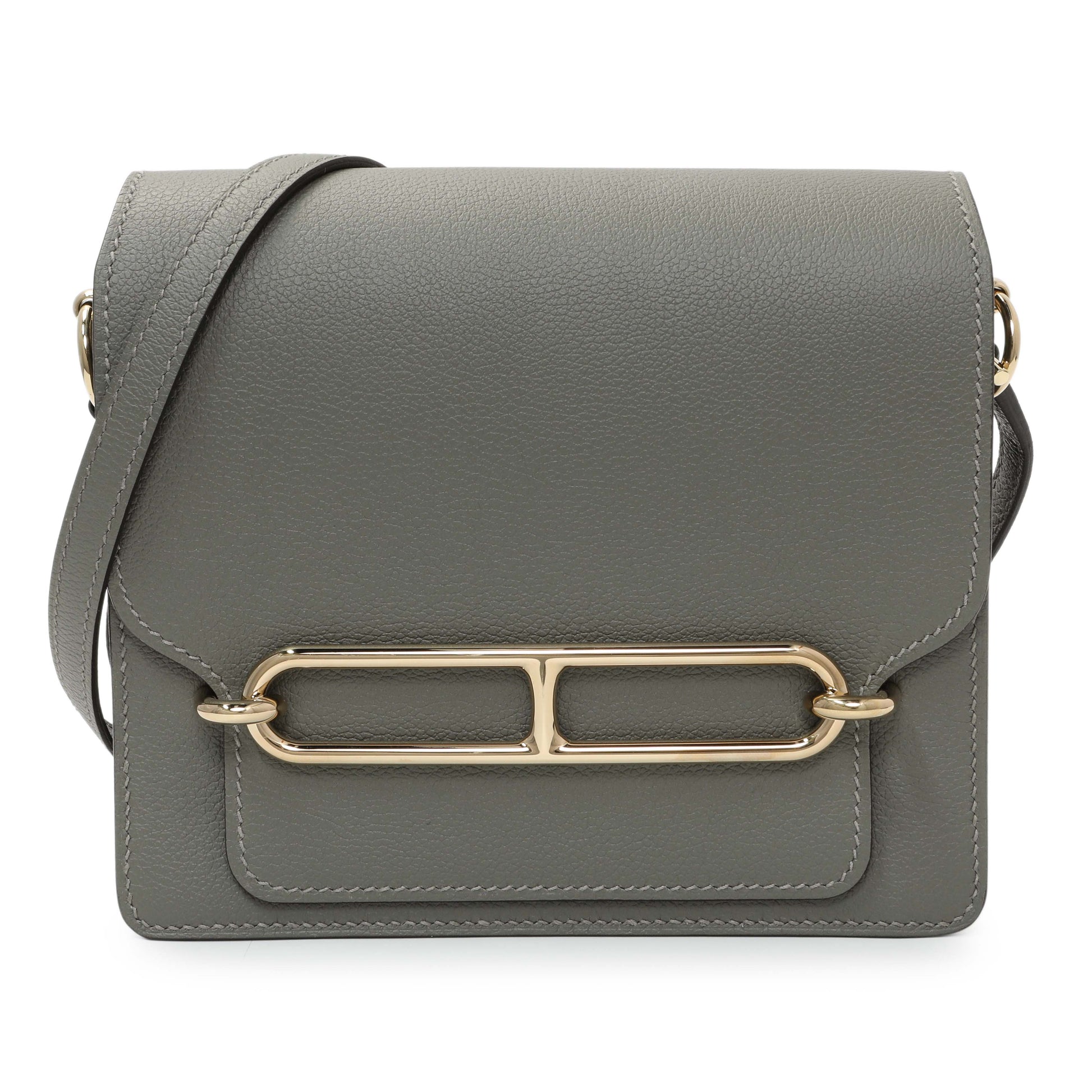 Exclusive Hermes Gris Meyer Evercolor Mini Roulis 18 — Front View