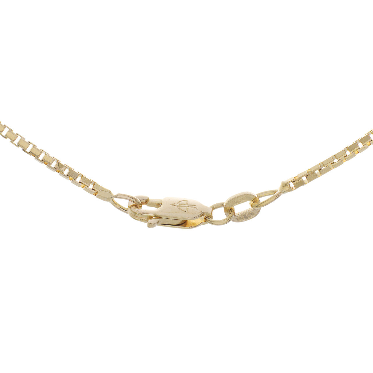 Exclusive 14K Yellow Gold Gold Box Link Chain Necklace — Back View