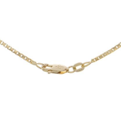 Exclusive 14K Yellow Gold Gold Box Link Chain Necklace — Back View