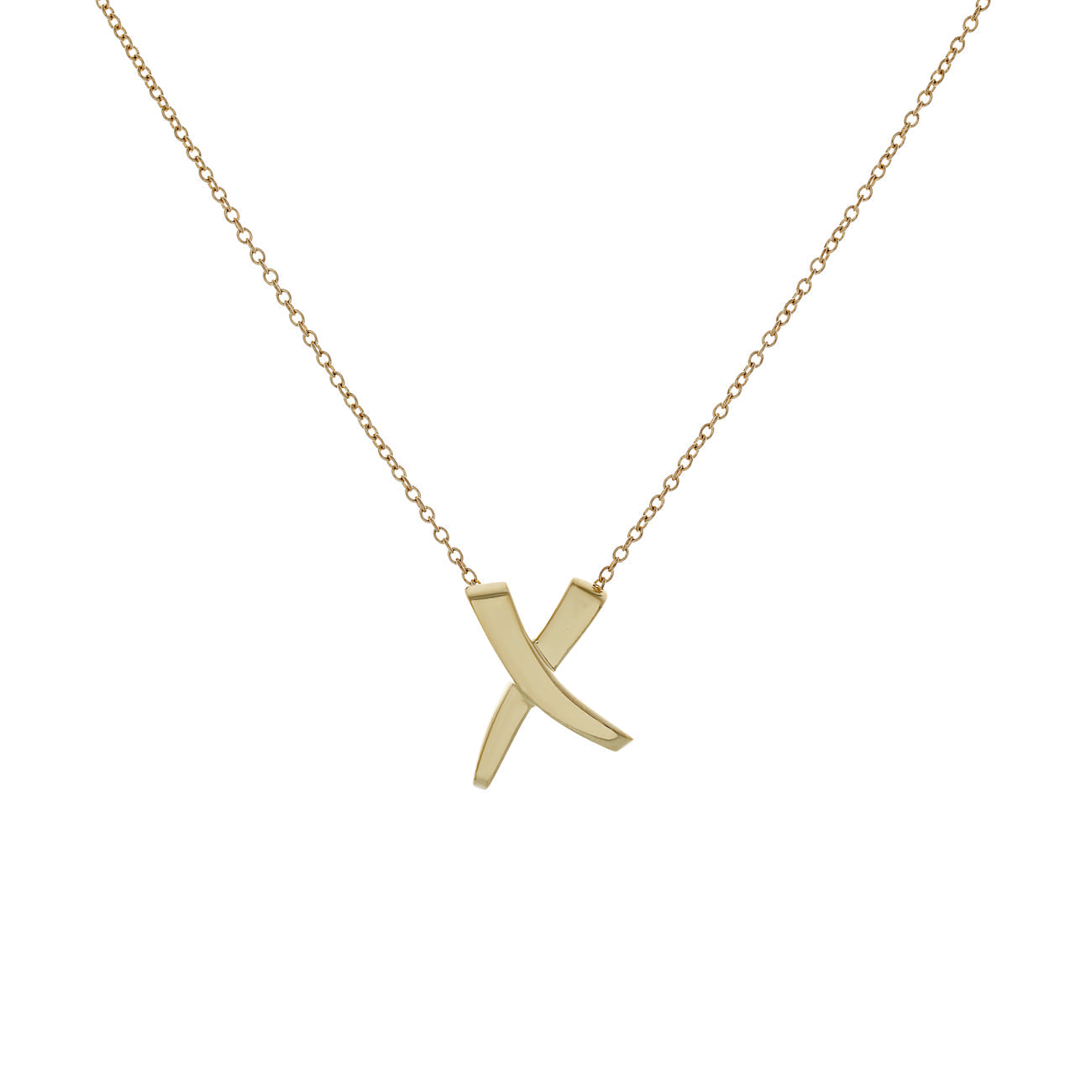 Exclusive Tiffany & Co. 18K Yellow Gold Paloma Picasso Graffiti X Pendant Necklace — Front View