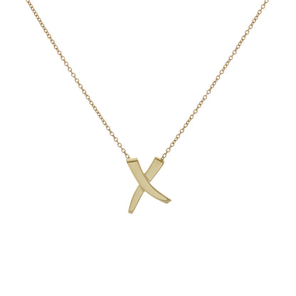 Exclusive Tiffany & Co. 18K Yellow Gold Paloma Picasso Graffiti X Pendant Necklace — Front View