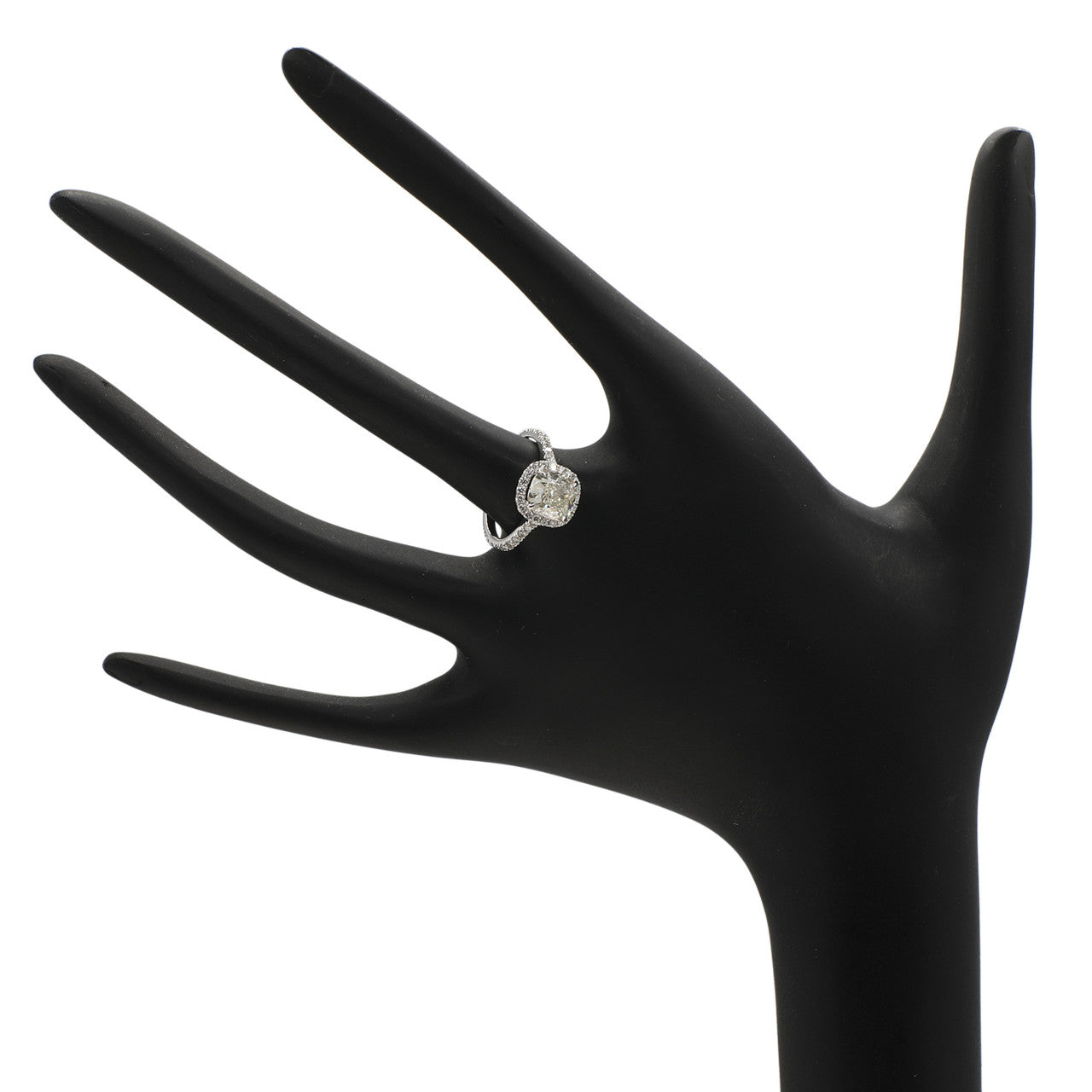 Exclusive 18K White Gold 1.50 Carat Cushion Cut Diamond Ring — 4.5 — Top View