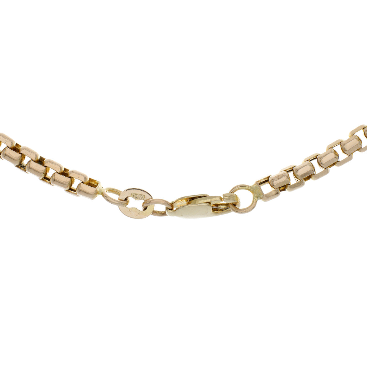 Exclusive 14K Yellow Gold Gold Box Link Chain  Necklace — Side View