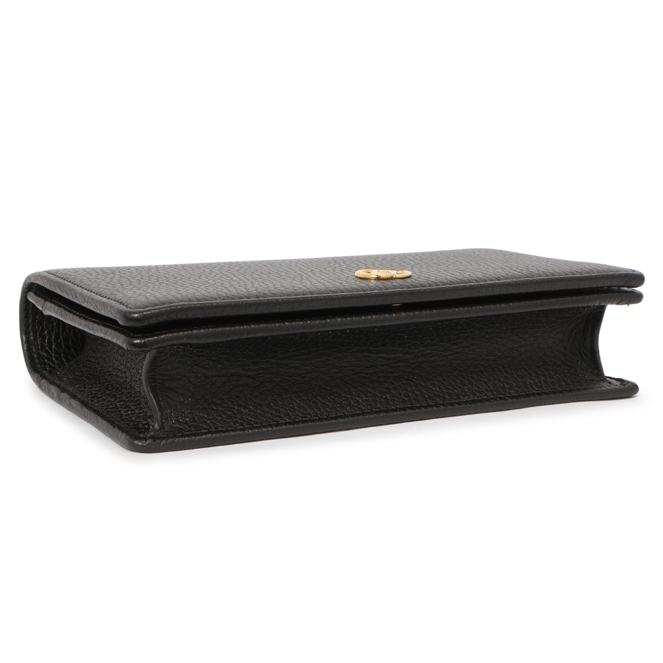Exclusive Gucci Black Calfskin Mini GG Marmont Chain Wallet — Back View