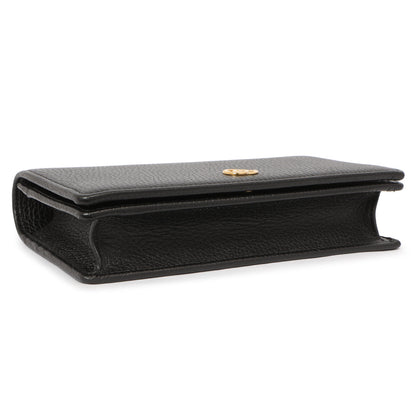 Exclusive Gucci Black Calfskin Mini GG Marmont Chain Wallet — Back View