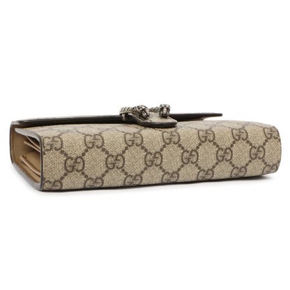 Exclusive Gucci GG Supreme Monogram Mini Dionysus Chain Wallet — Back View