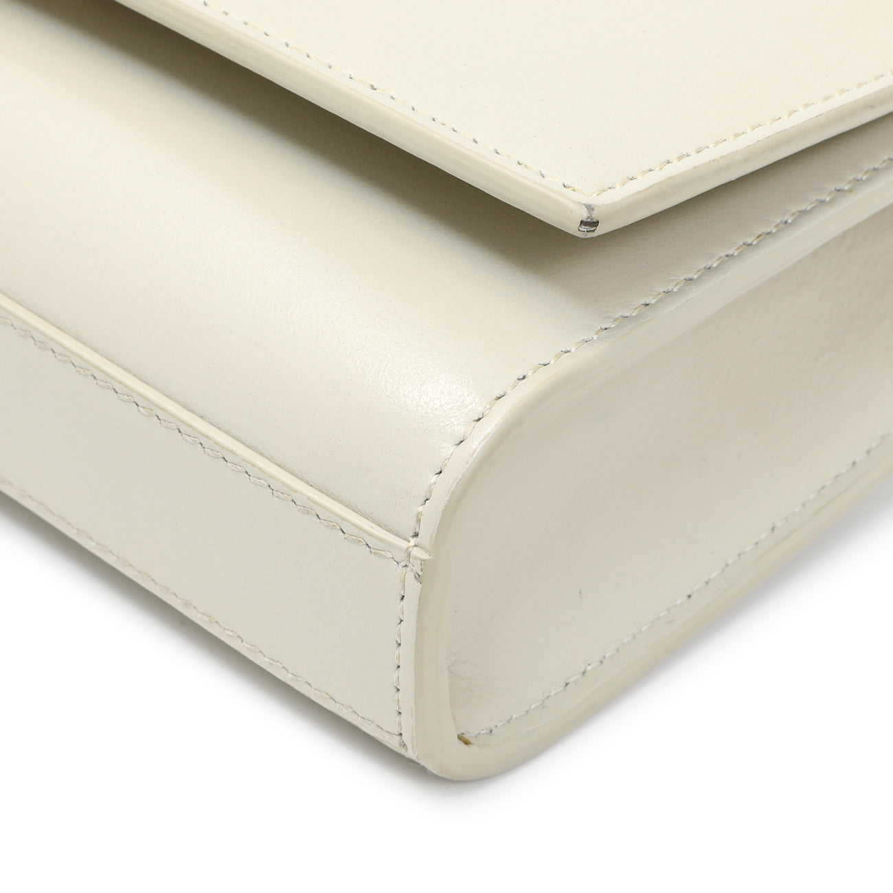 Exclusive Saint Laurent Ivory Calfskin Kate Belt Bag — Detail View