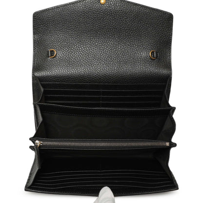 Exclusive Gucci Black Calfskin GG Marmont Chain Wallet — Top View