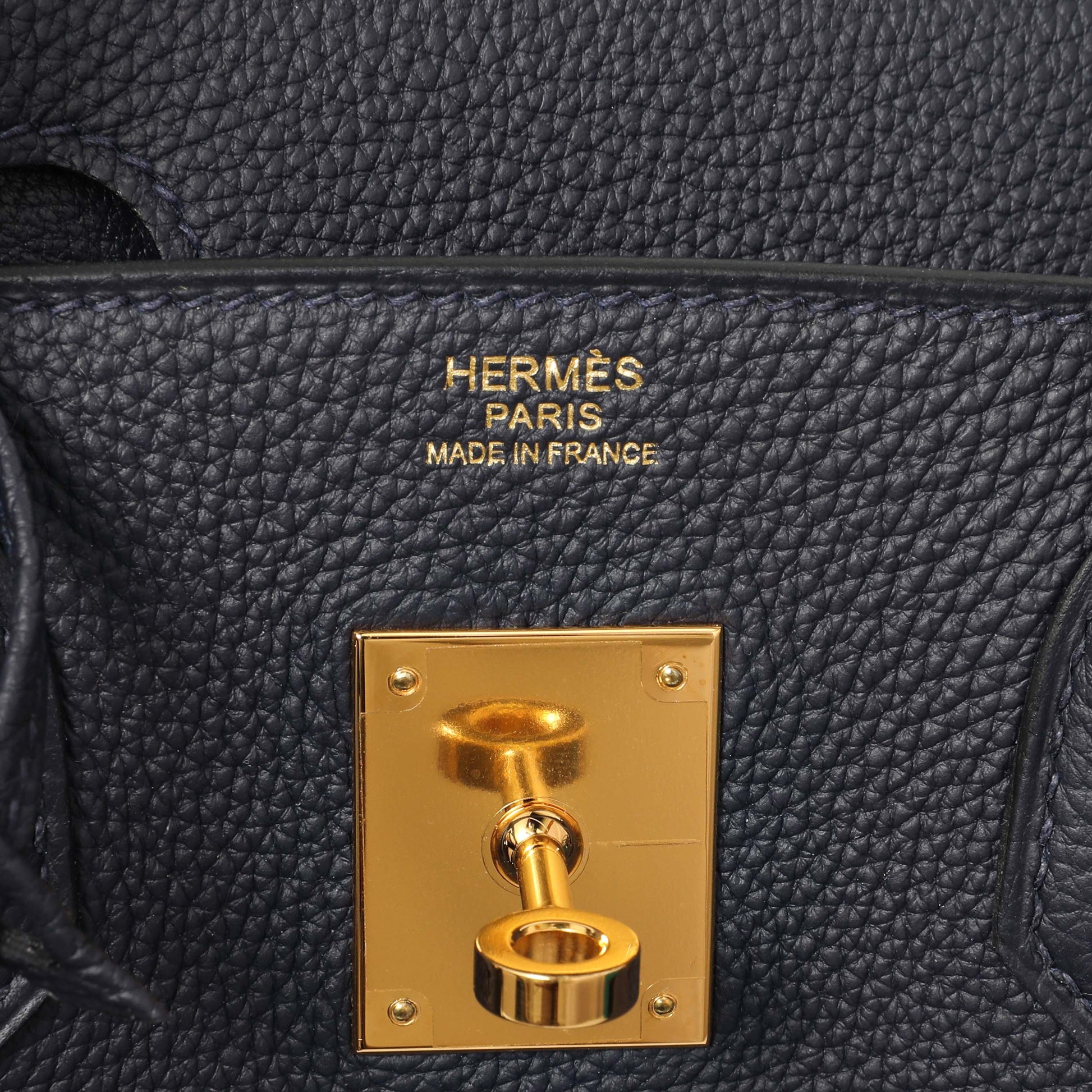 Exclusive Hermes Bleu Nuit Togo Birkin 30 — Detail View