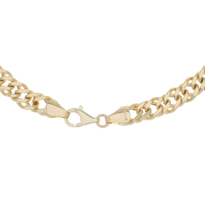 Exclusive 18K Yellow Gold Double Curb Link Chain Necklace — Side View