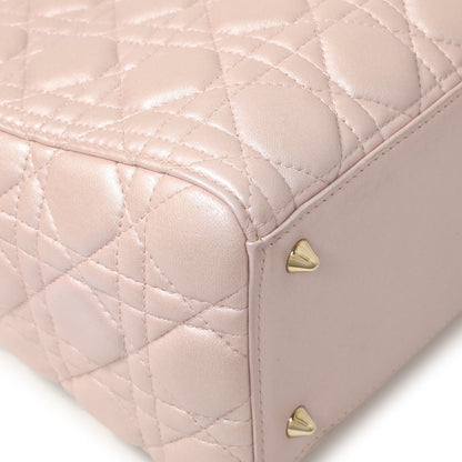 Exclusive Christian Dior Lotus Pearly Lambskin Cannage Medium Lady Dior — Top View