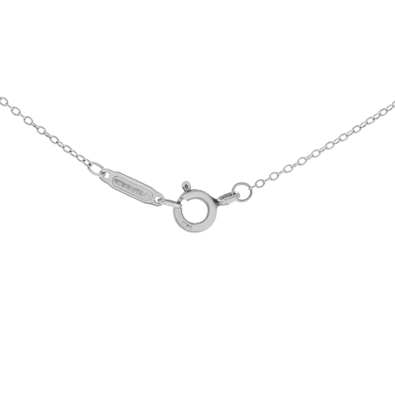 Exclusive Tiffany & Co. Sterling Silver Heart Tag Pendant Necklace — Back View