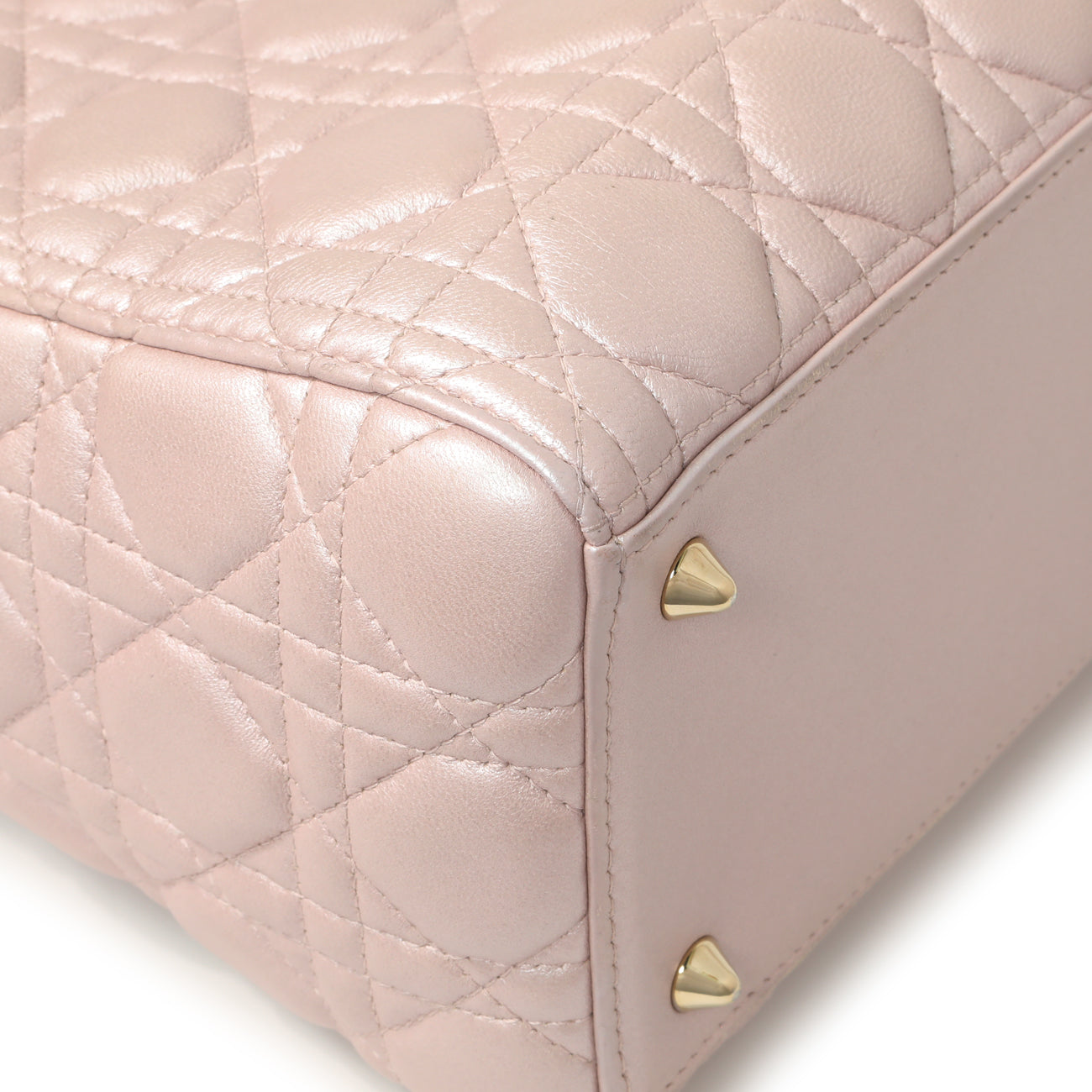 Exclusive Christian Dior Lotus Pearly Lambskin Cannage Medium Lady Dior — Lifestyle View