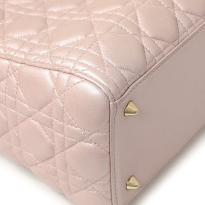 Exclusive Christian Dior Lotus Pearly Lambskin Cannage Medium Lady Dior — Lifestyle View