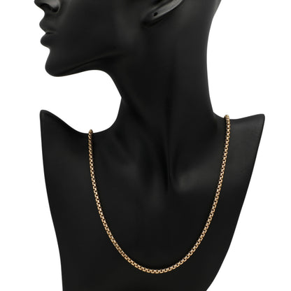 Exclusive 14K Yellow Gold Gold Box Link Chain  Necklace — Back View