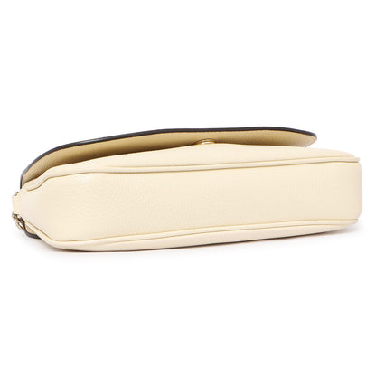 Exclusive Gucci Ivory Pebbled Calfskin Medium Soho Flap Crossbody — Back View