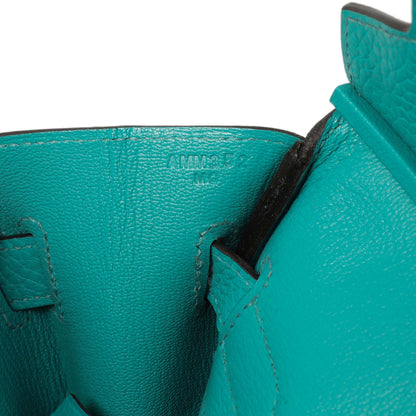 Exclusive Hermes Bleu Paon Clemence Birkin 30 — Lifestyle View