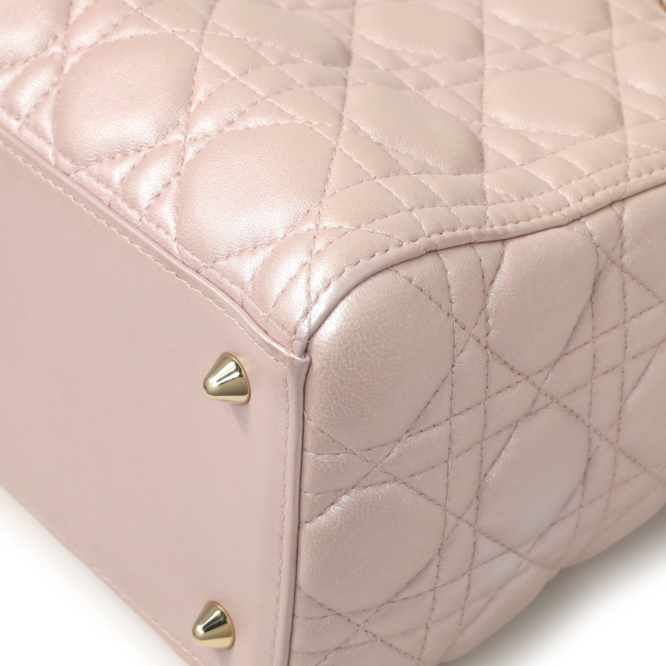 Exclusive Christian Dior Lotus Pearly Lambskin Cannage Medium Lady Dior — Alternate View 7