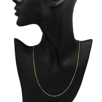 Exclusive 14K Yellow Gold Gold Box Link Chain Necklace — Side View