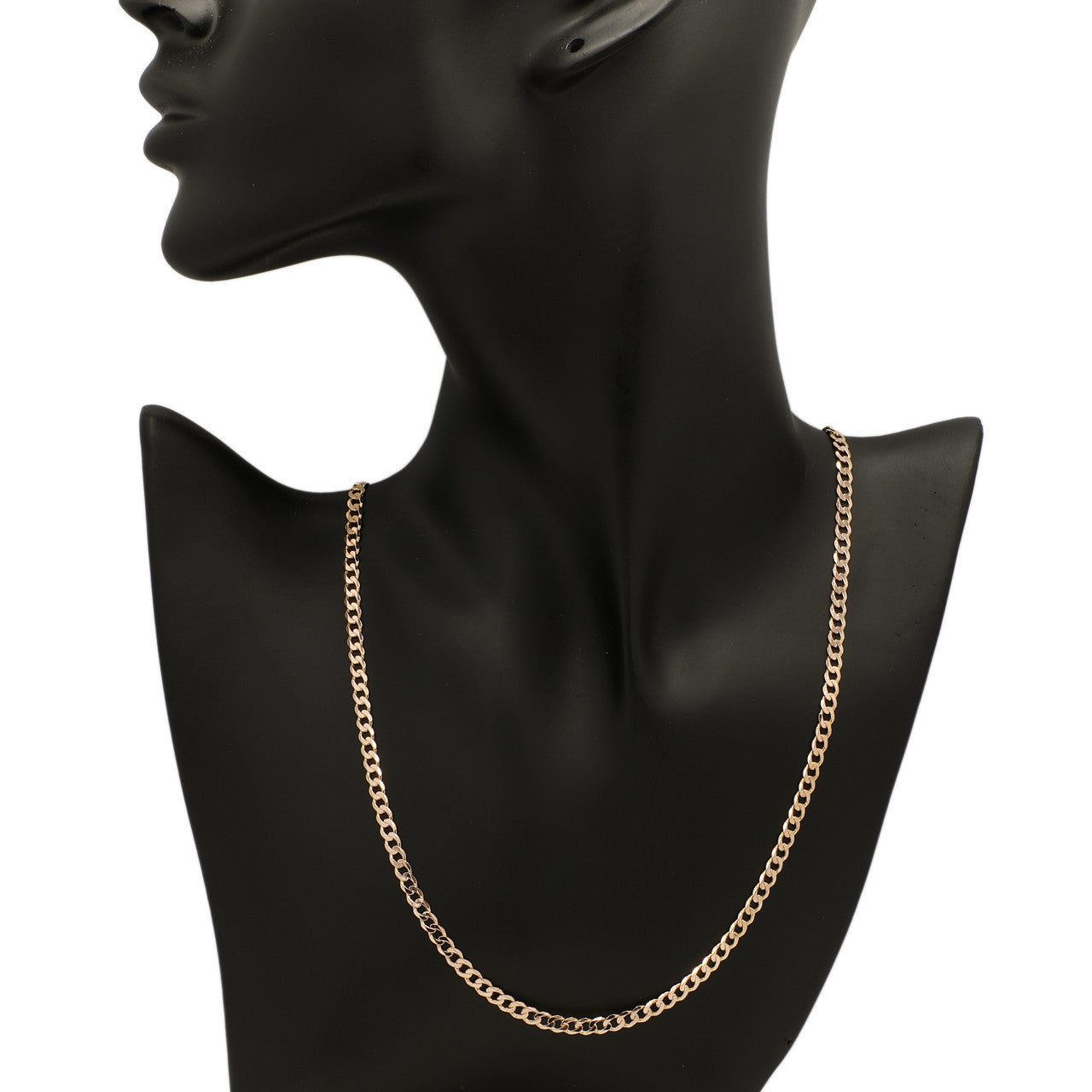 Exclusive 10K Yellow Gold Curb Link Chain  Necklace — Back View