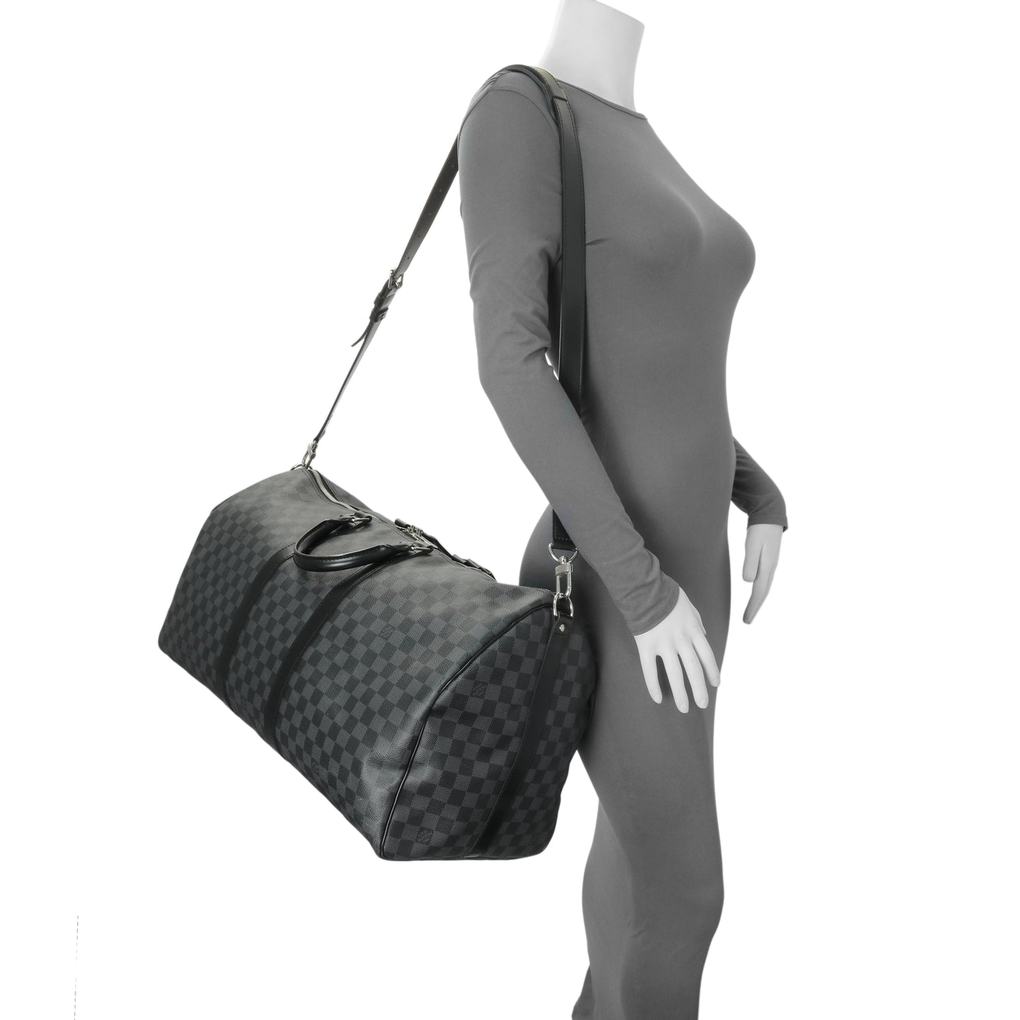Exclusive Louis Vuitton Damier Graphite Keepall Bandouliere 55 — Alternate View 12