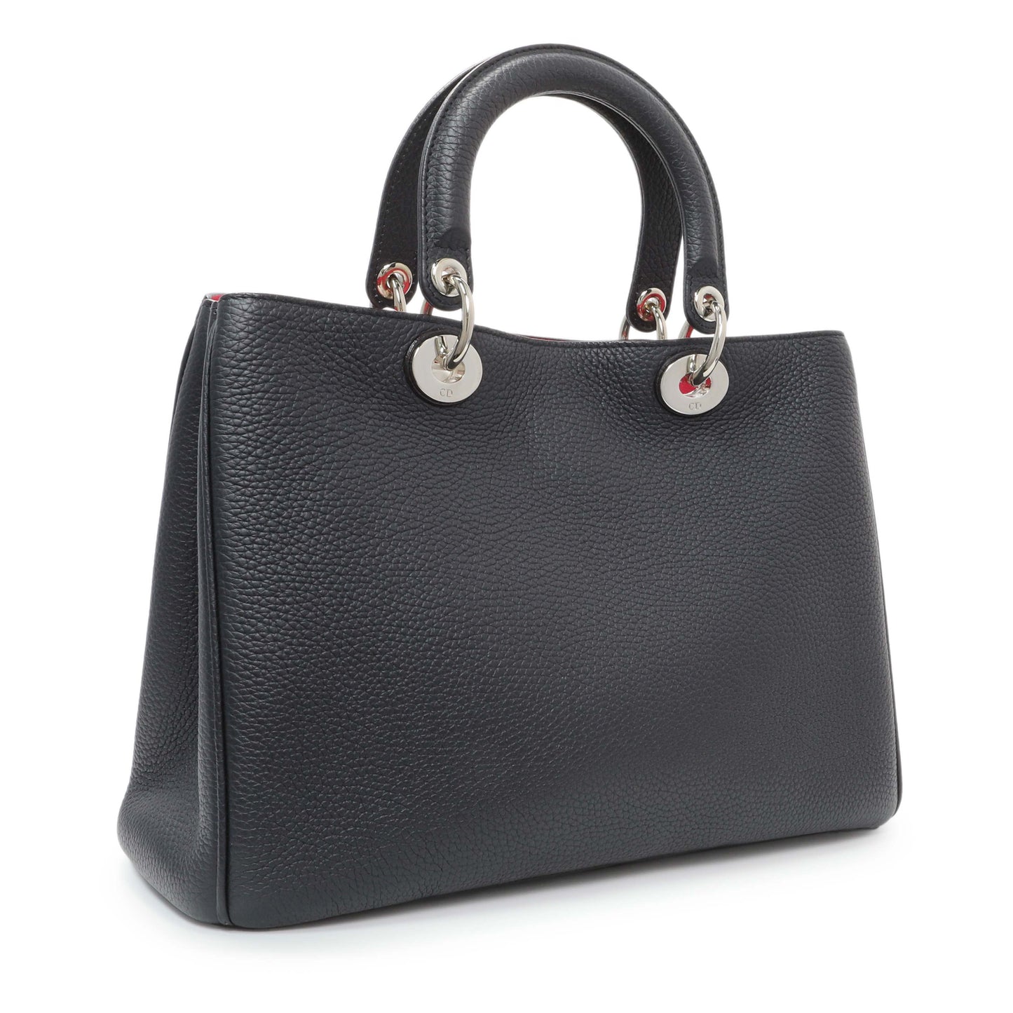 Exclusive Christian Dior Navy Bullcalf Medium Diorissimo Tote — Side View