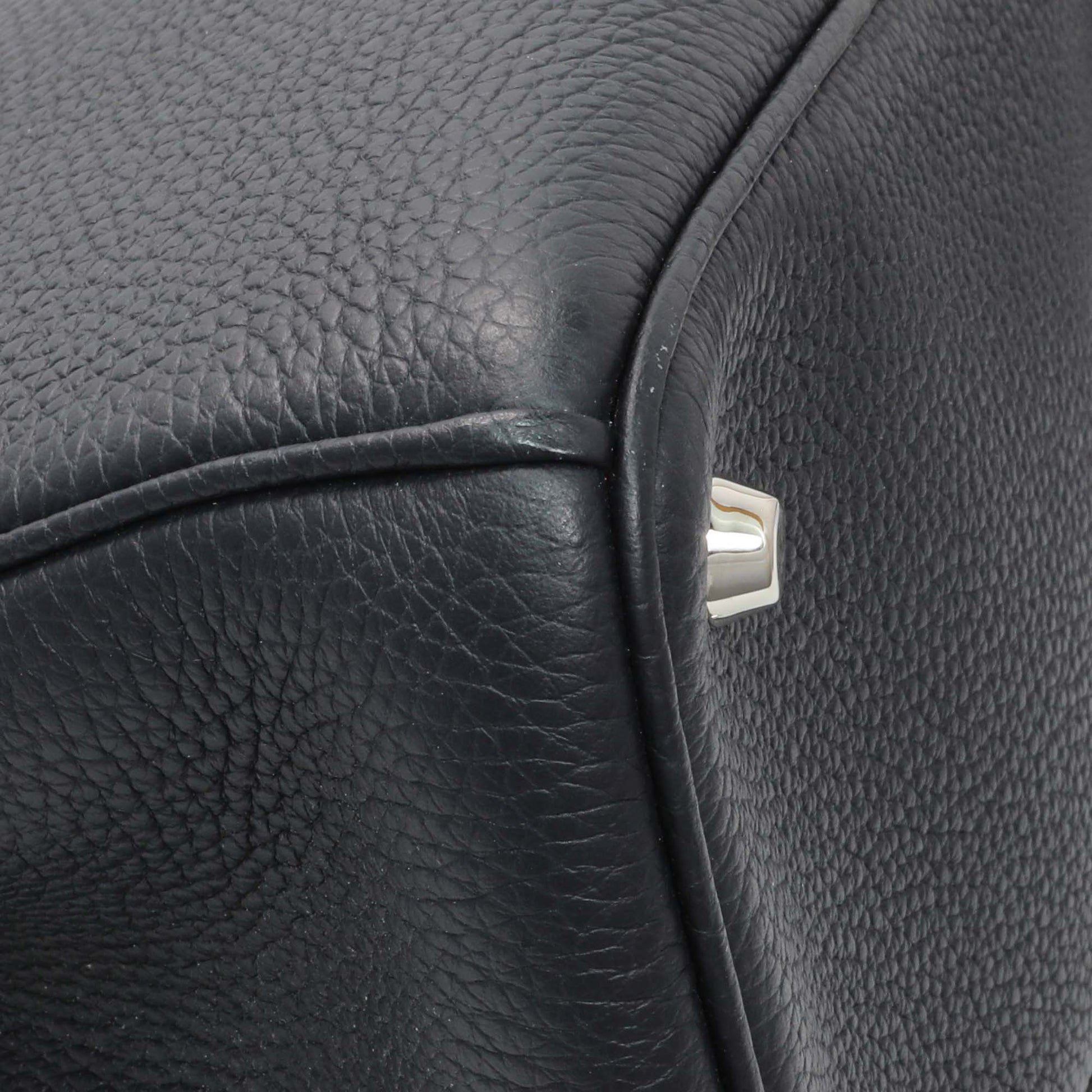 Exclusive Christian Dior Navy Bullcalf Medium Diorissimo Tote — Top View