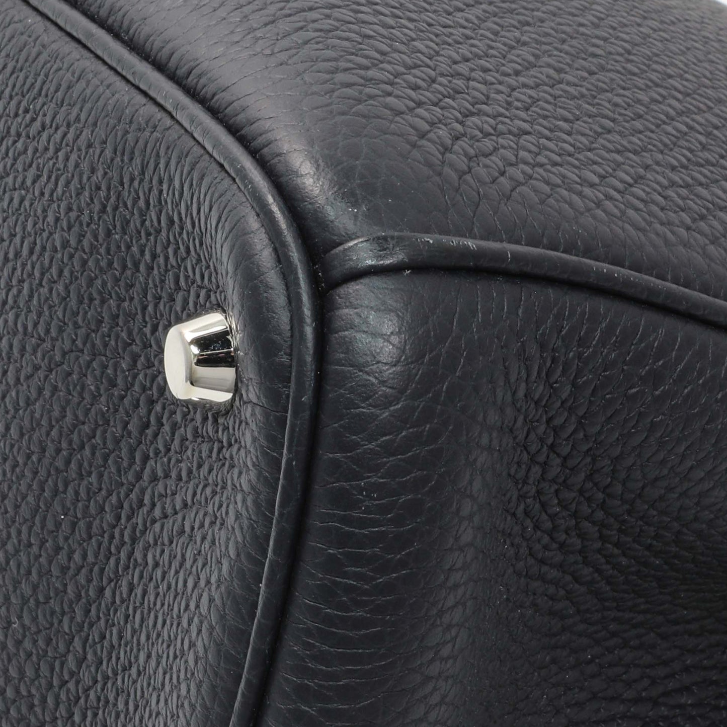 Exclusive Christian Dior Navy Bullcalf Medium Diorissimo Tote — Detail View