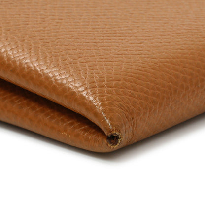 Exclusive Hermes Gold Epsom Calvi Card Case — Top View