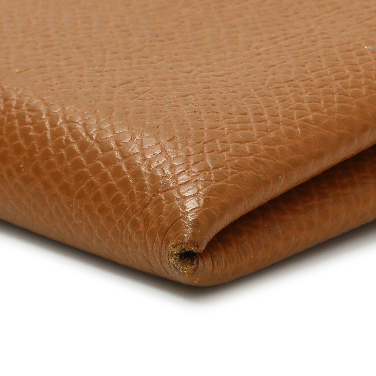 Exclusive Hermes Gold Epsom Calvi Card Case — Detail View
