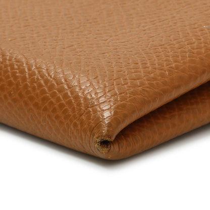 Exclusive Hermes Gold Epsom Calvi Card Case — Detail View