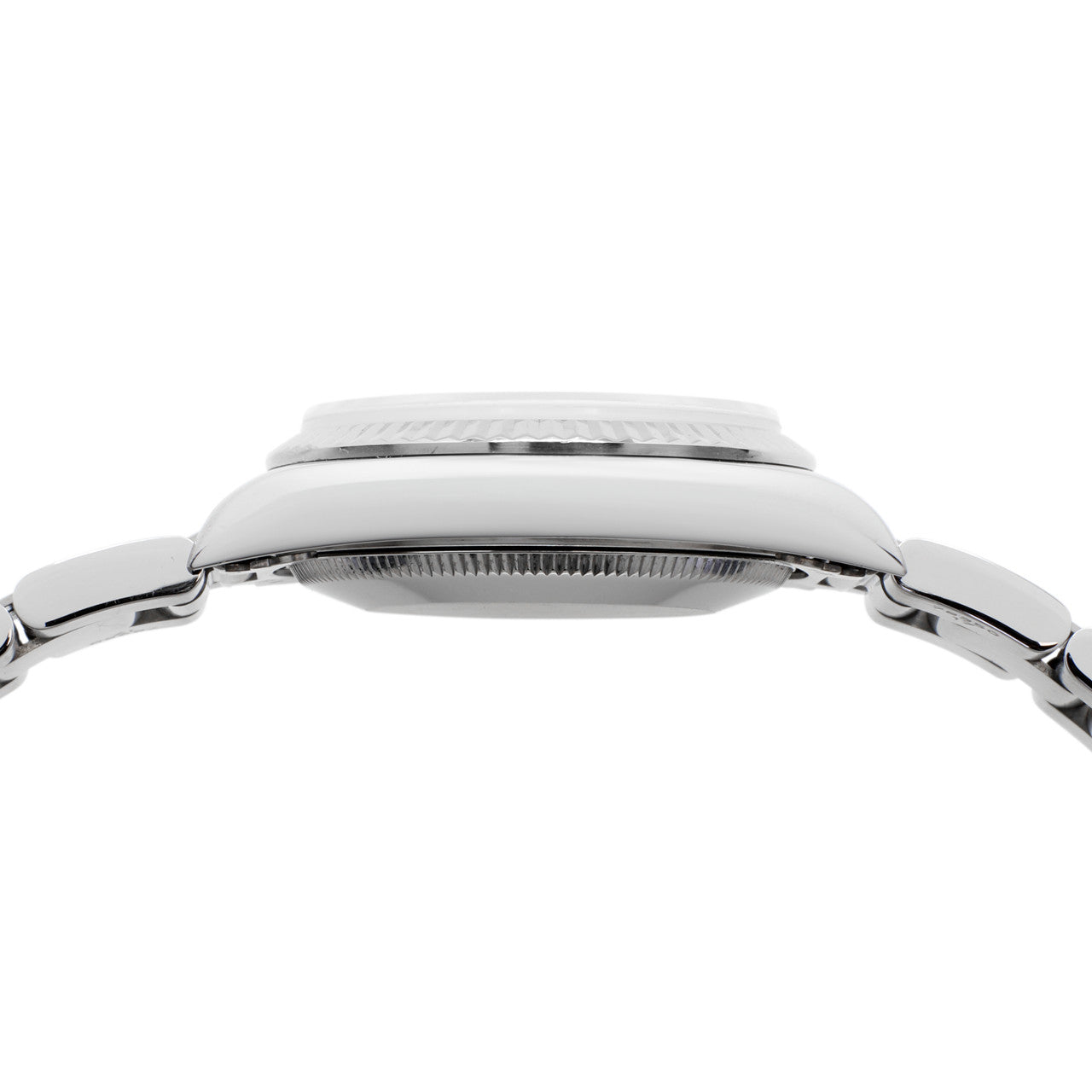 Exclusive Rolex Stainless Steel White Gold Oyster Perpetual 31 67514 — Side View