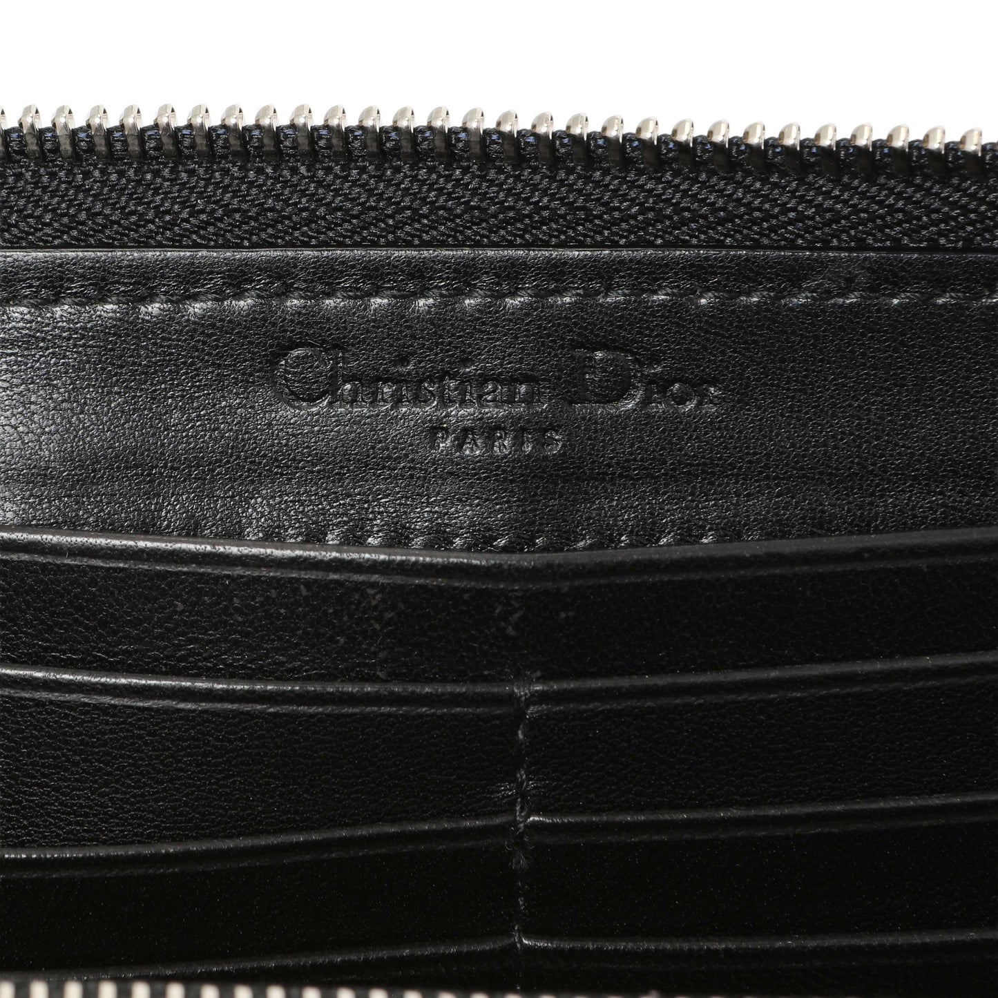 Exclusive Christian Dior Black Lambskin Cannage Lady Dior Zip Wallet — Alternate View 9