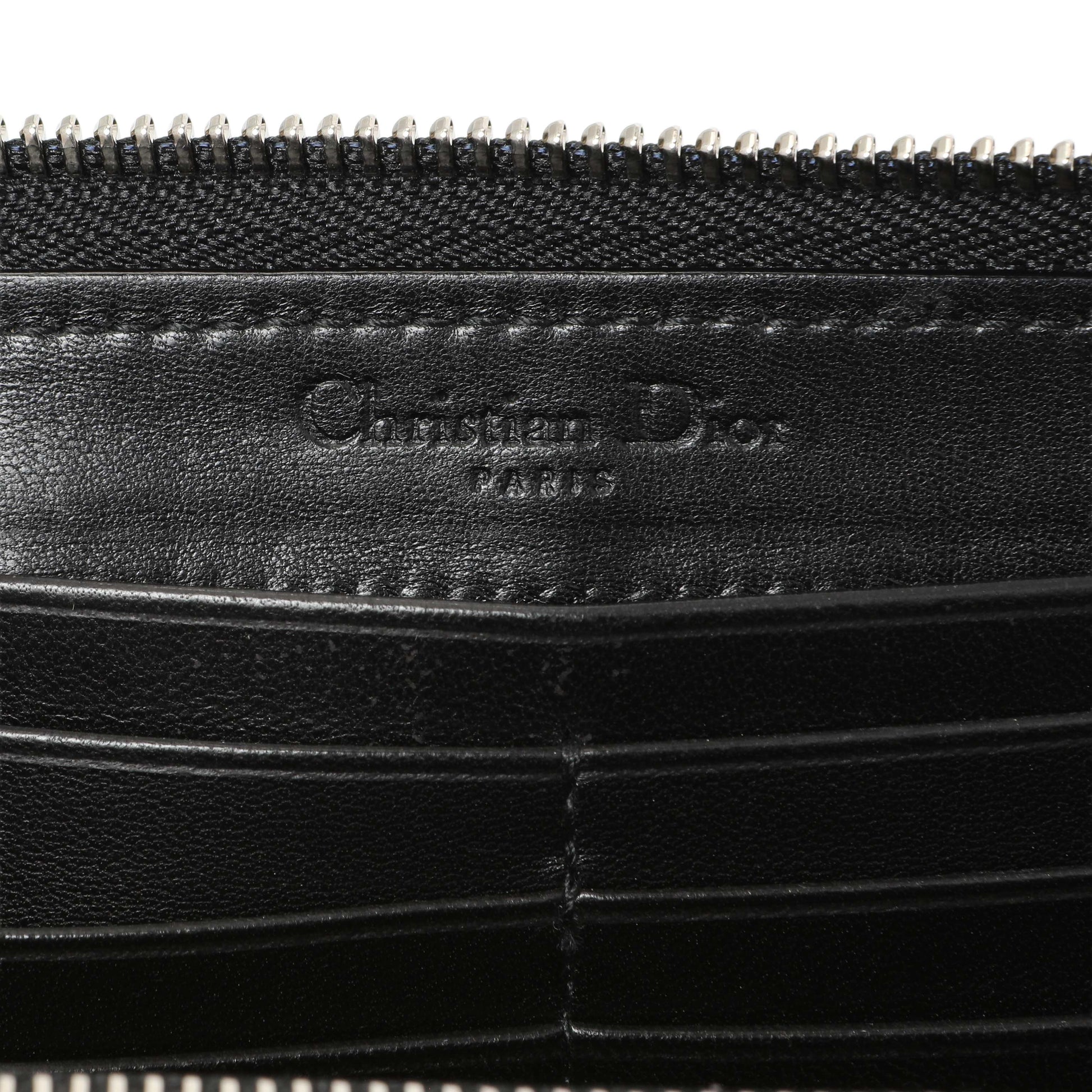 Exclusive Christian Dior Black Lambskin Cannage Lady Dior Zip Wallet — Alternate View 9