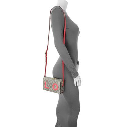 Exclusive Gucci GG Supreme Monogram Moon Calfskin Love Valentines Day Padlock Case — Lifestyle View