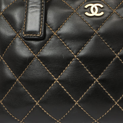 Exclusive Chanel Black Calfskin Wild Stitch Top Handle — Alternate View 11