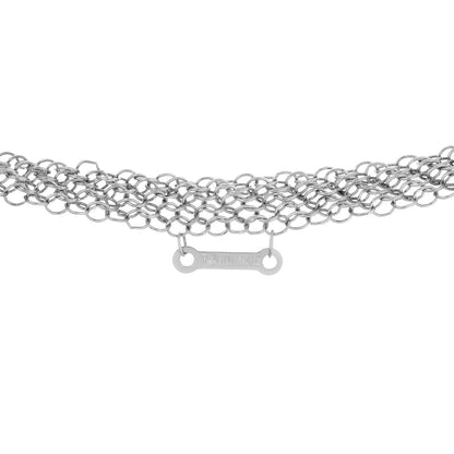 Exclusive Tiffany & Co. Sterling Silver Open Heart Pendant w/ Mesh Necklace — Back View