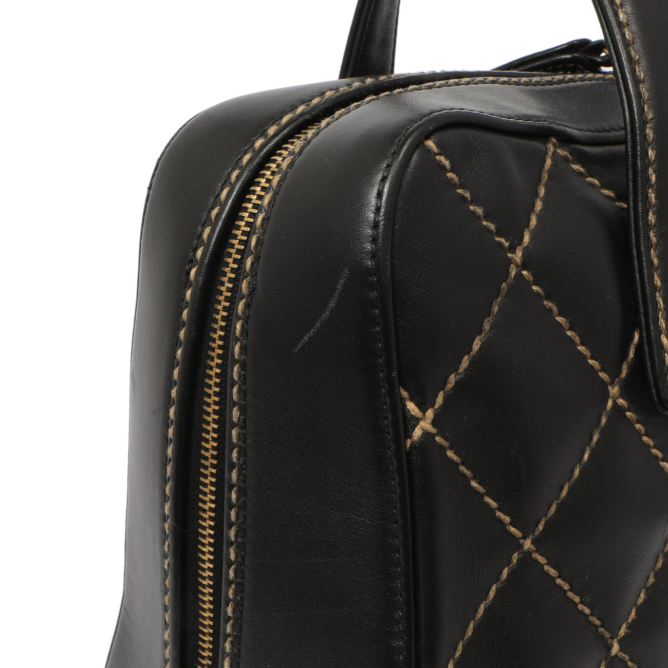 Exclusive Chanel Black Calfskin Wild Stitch Top Handle — Alternate View 14