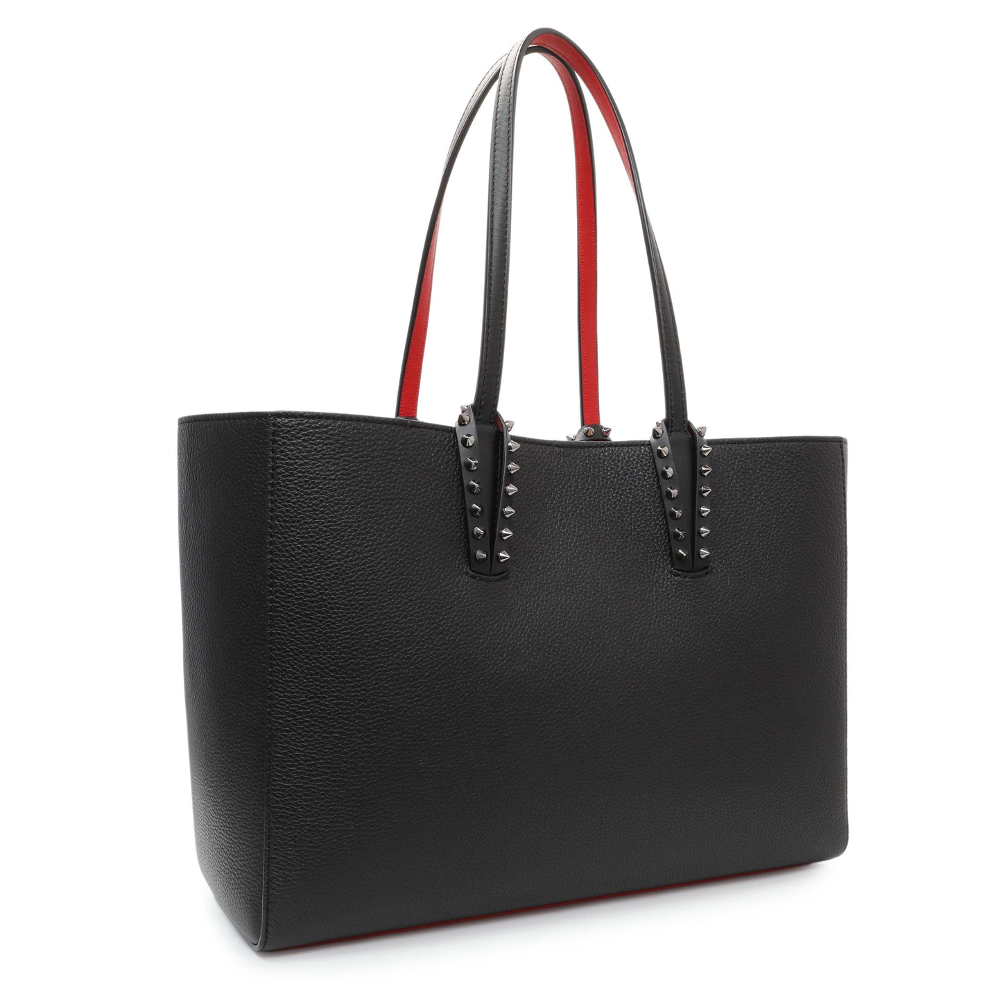 Exclusive Christian Louboutin Black Calfskin Spiked Cabata Tote — Side View