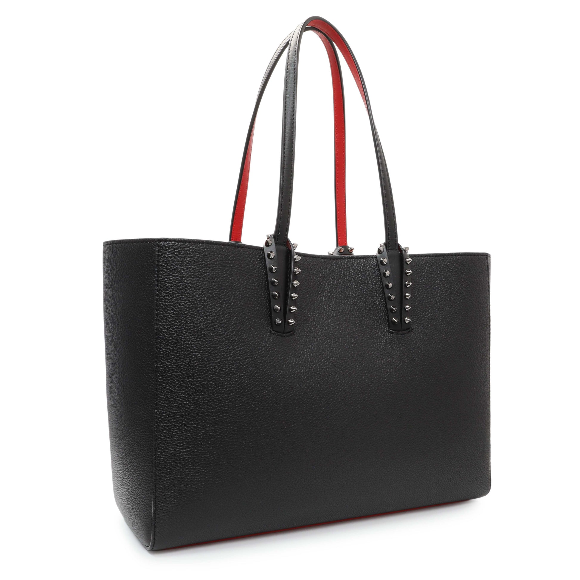 Exclusive Christian Louboutin Black Calfskin Spiked Cabata Tote — Side View