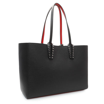 Exclusive Christian Louboutin Black Calfskin Spiked Cabata Tote — Side View
